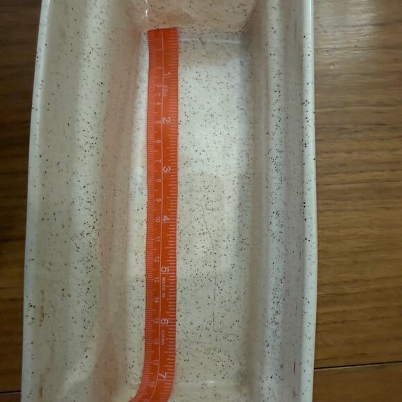 Planter Inc USA 1994 Rectangle Brass Stand 9 x 4 x 3.5 Speckled Pottery Vintage - Picture 16 of 16